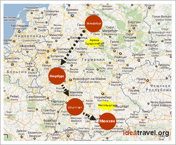 индивидуальный тур в Германию на родину легендарных автомобилей Volkswagen, Porsche, BMW, Mercedes, Audi
